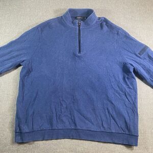 Bugatchi 1/4 Zip Pullover Sweater Mens‎ Size 2XL Blue Lightweight Stretch